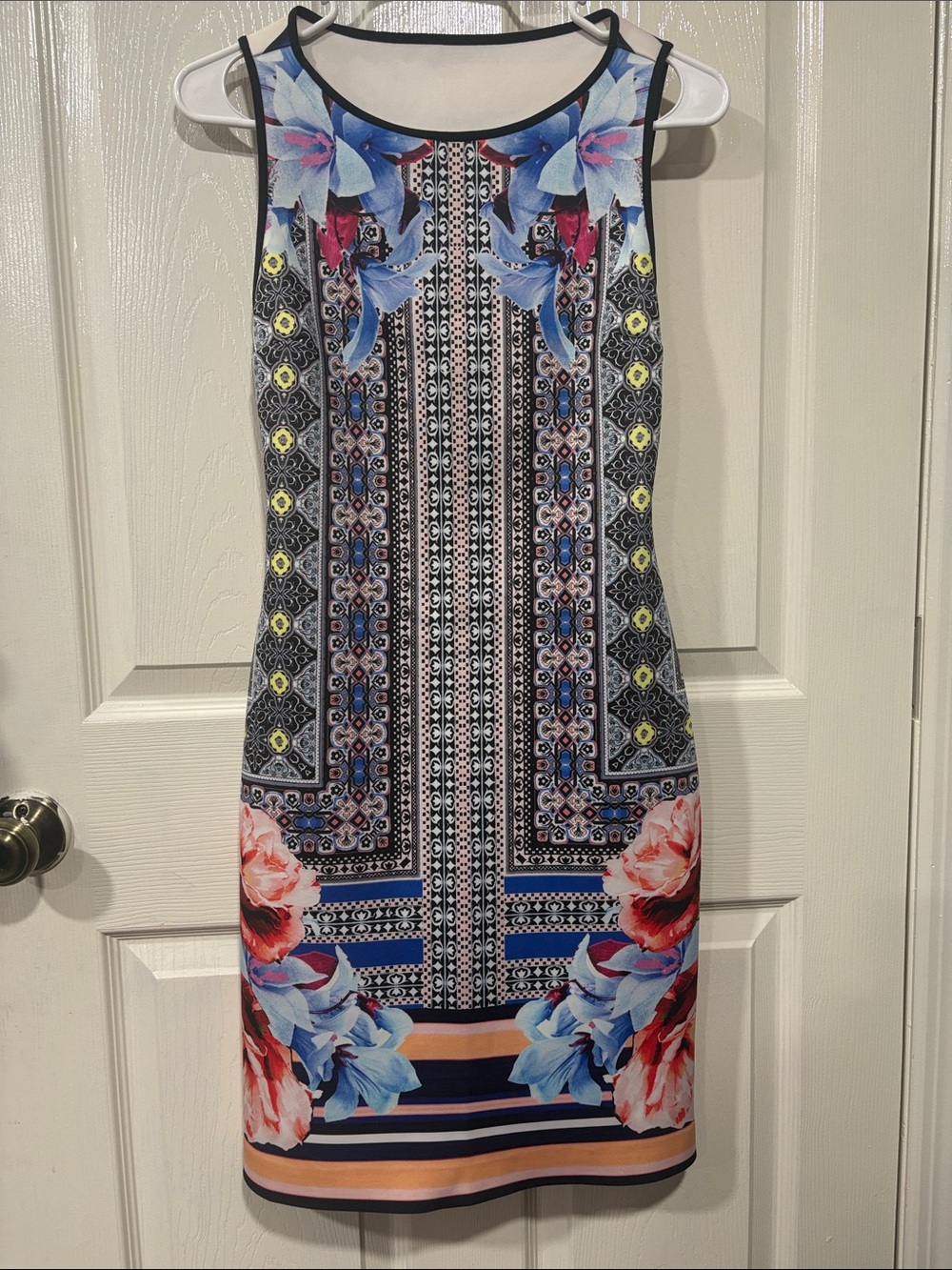 Clover Canyon Multi-Color Floral Mosaic Sheath Dress